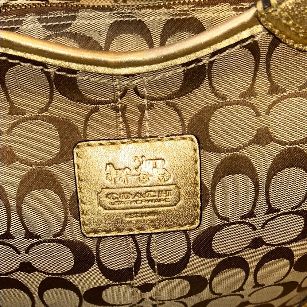 Coach Bleeker Signature Metallic Tattersall Tote - Picture 4 of 15